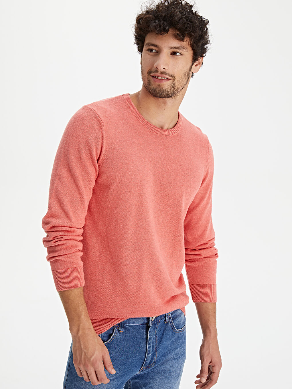 Mercan Bisiklet Yaka Erkek Triko Kazak-1