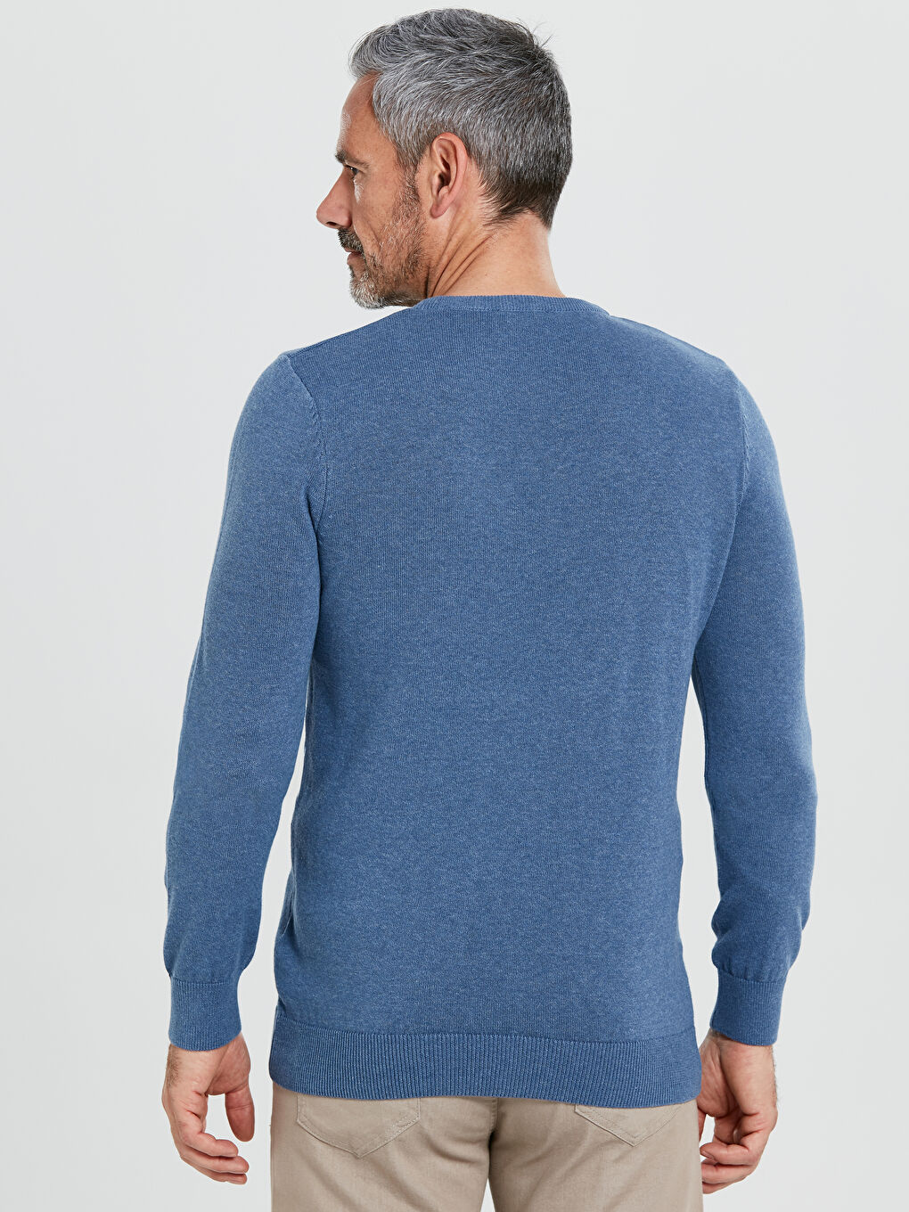 Mavi Bisiklet Yaka Erkek Triko Kazak-2