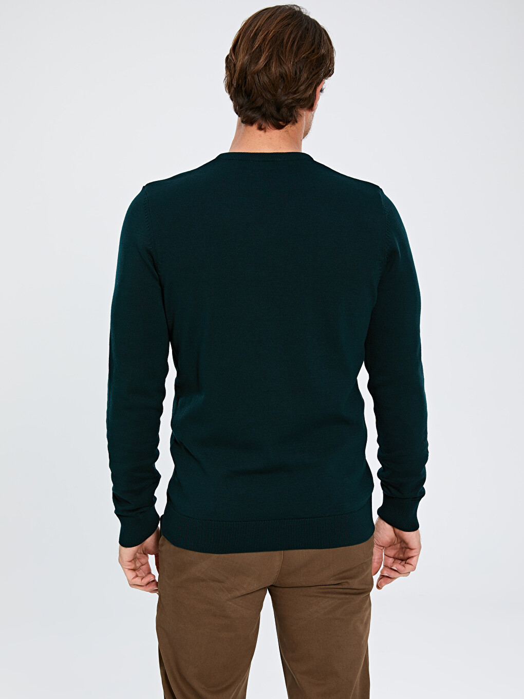 V Neck Long Sleeve Men's Knitwear Sweater-2