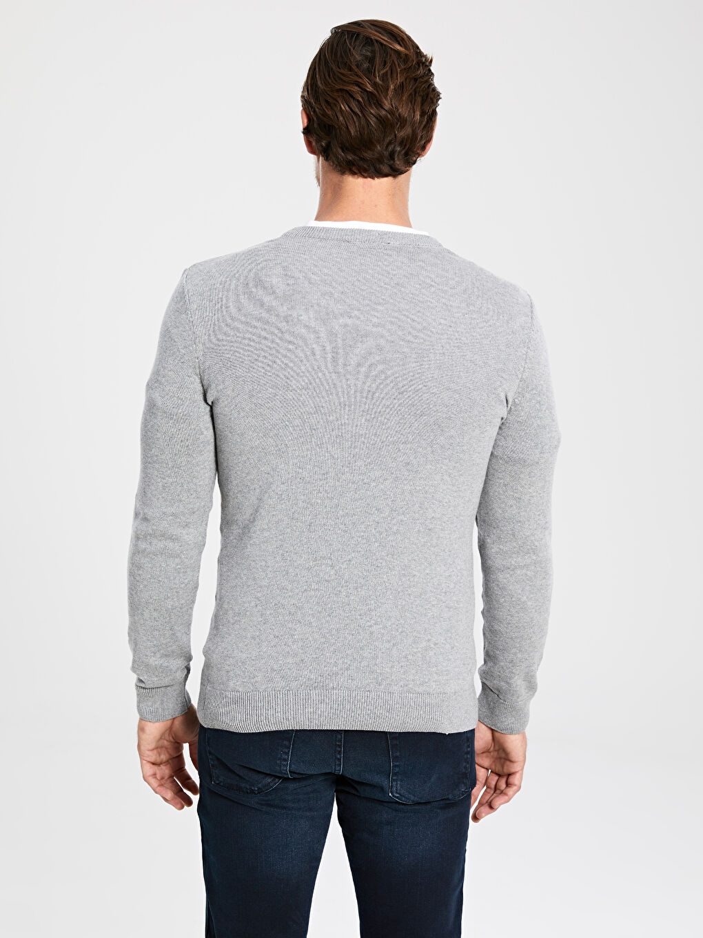 V Neck Long Sleeve Men's Knitwear Sweater-3