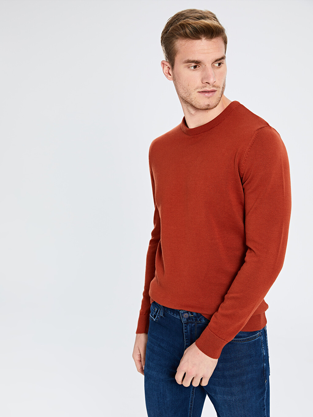 V Neck Long Sleeve Men's Knitwear Sweater-1