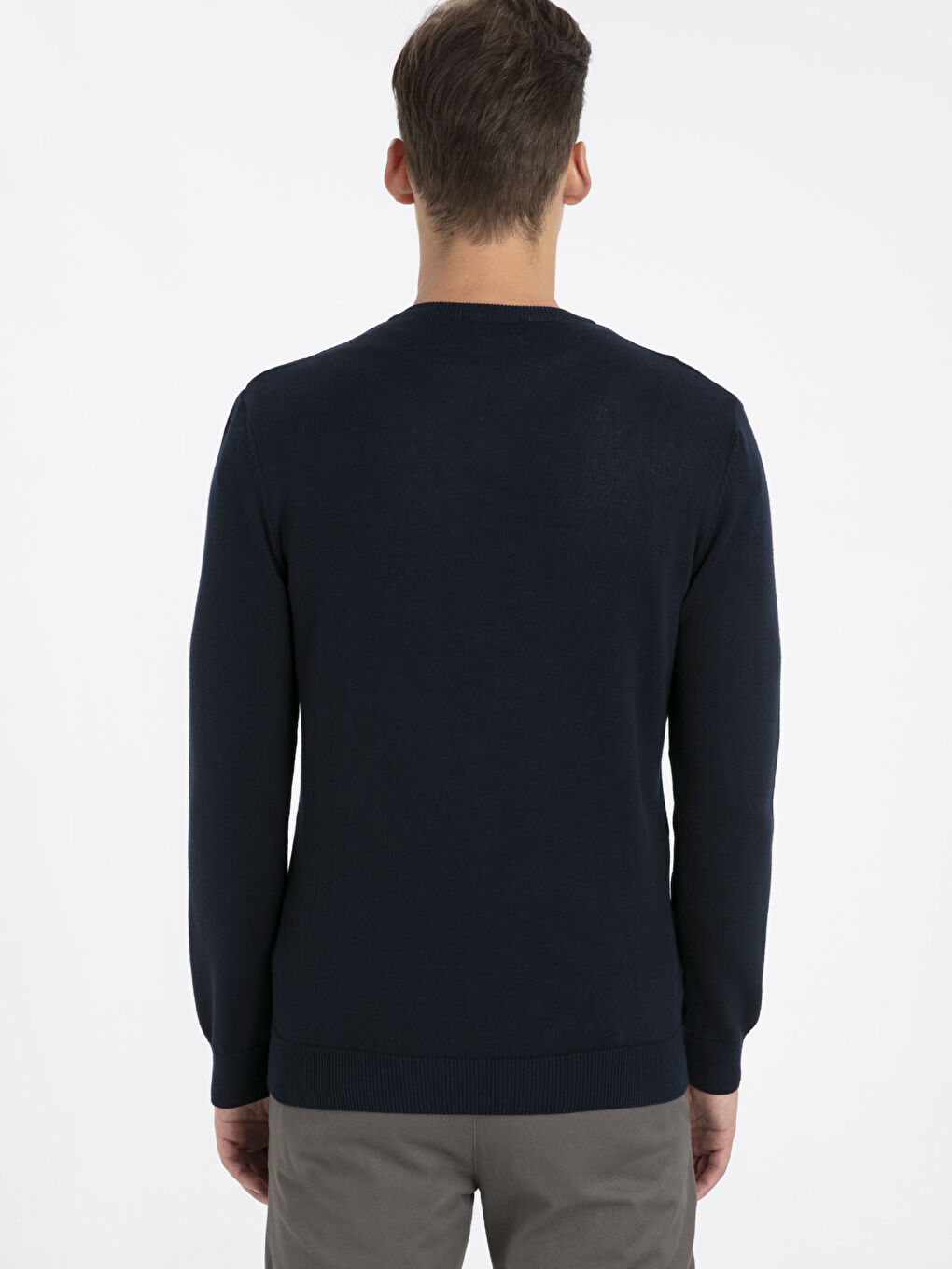 V Neck Long Sleeve Men's Knitwear Sweater-2
