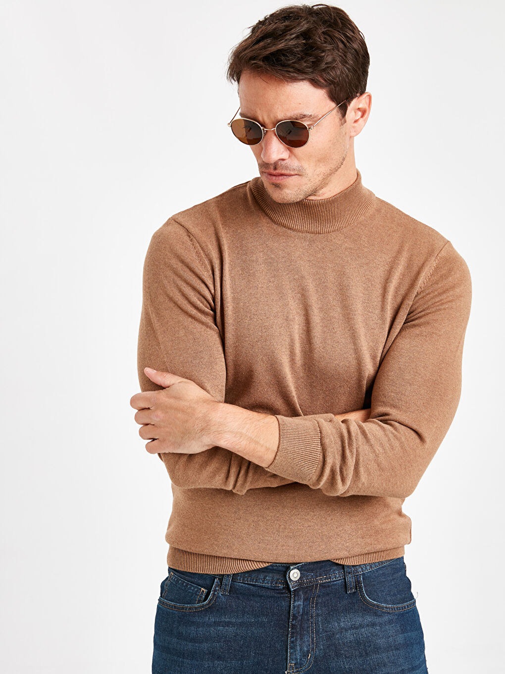 Kahverengi Deve Tüyü Melanj Kazak