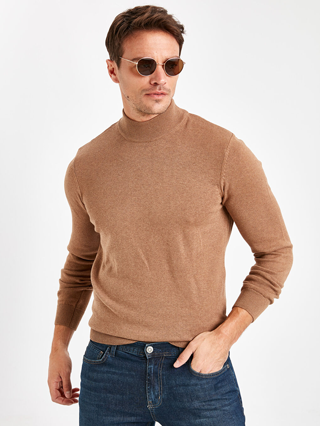 Kahverengi Deve Tüyü Melanj Kazak-1