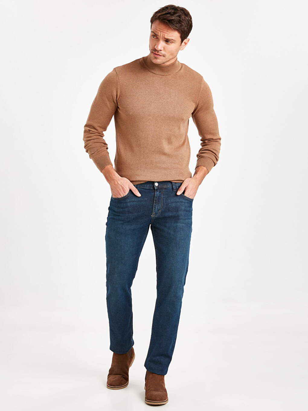 Kahverengi Deve Tüyü Melanj Kazak-3