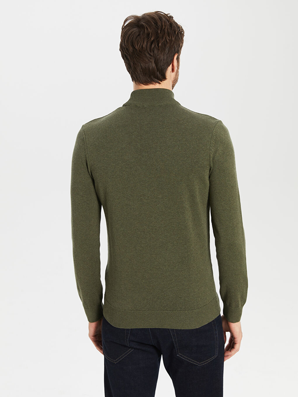 Açık Zeytin Yeşili Melanj Kazak-2