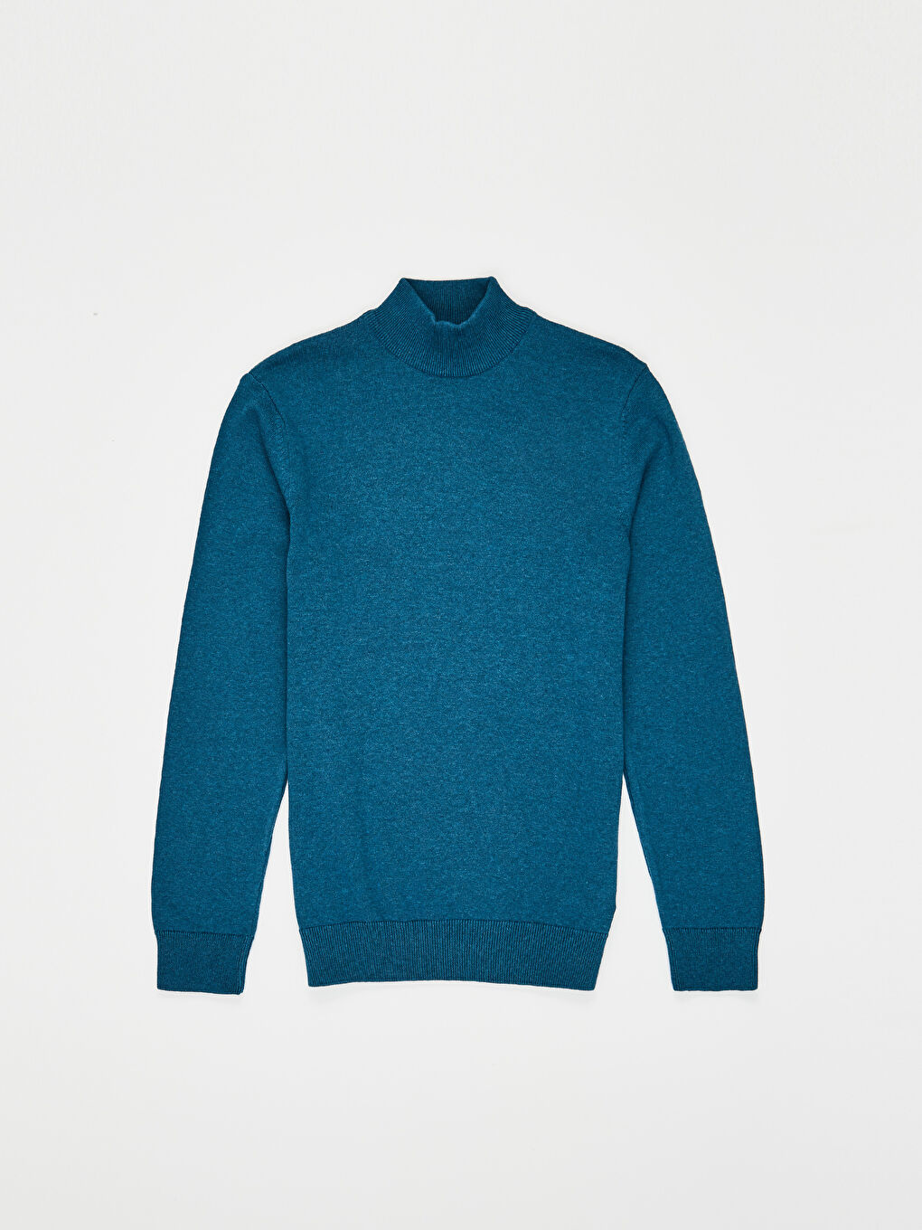 Petrol Balıkçı Yaka Uzun Kollu Erkek Triko Kazak-1