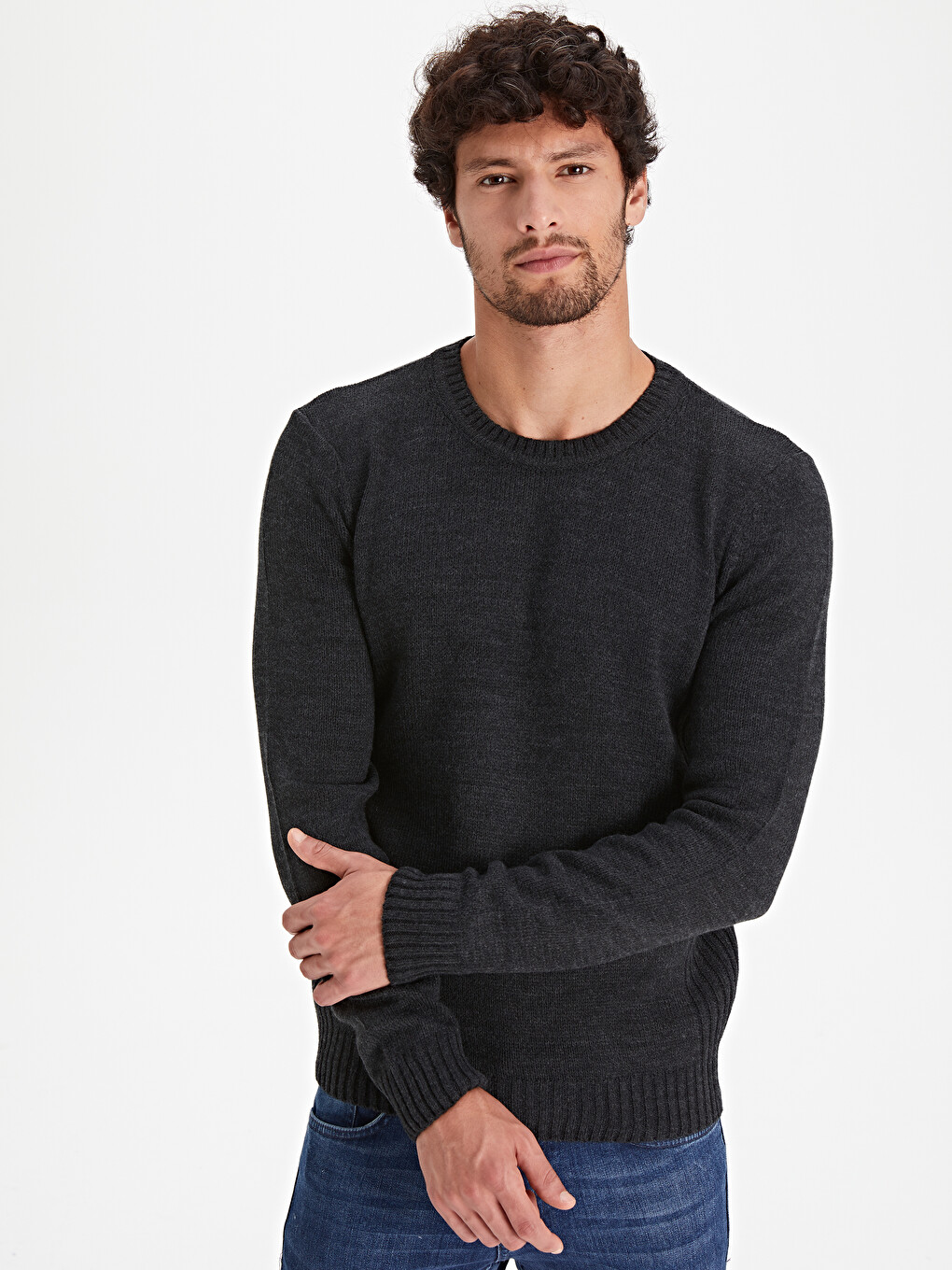 Crew Neck Men's Knitwear Sweater