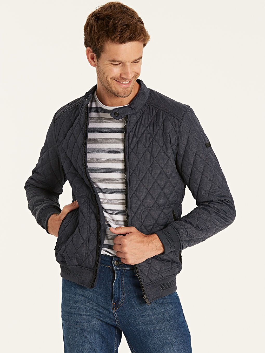 Antrasit Erkek Şişme Mont-1