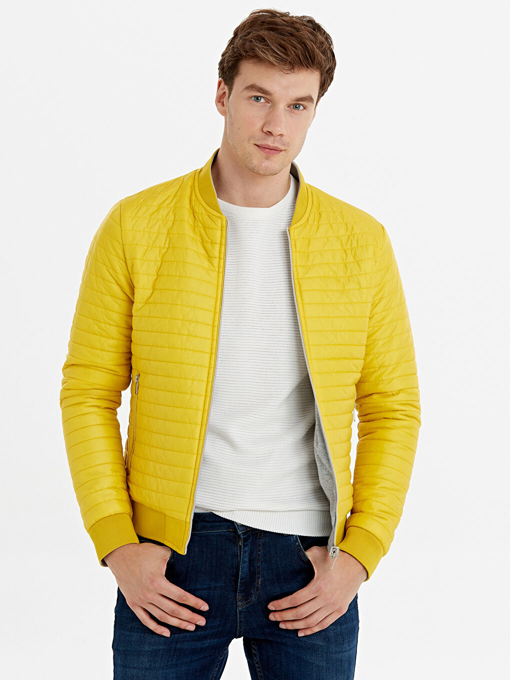Sarı Erkek Şişme Mont-1