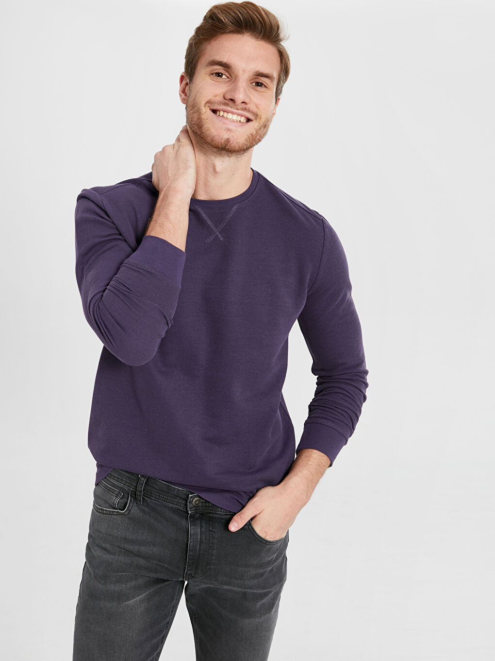 Мужчины Фиолетовый Свитшот