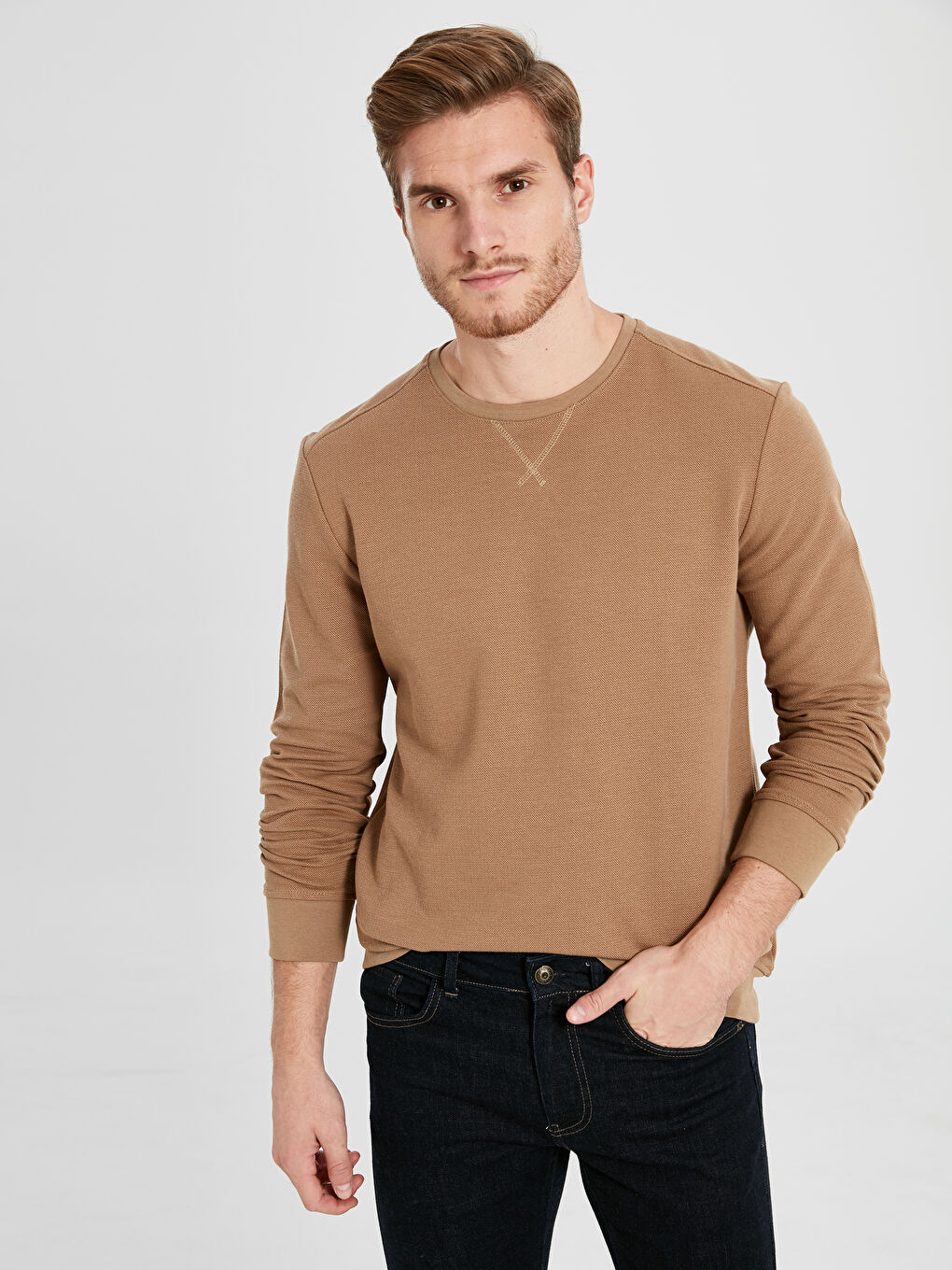 Sweat-shirt BEIGE Homme-1