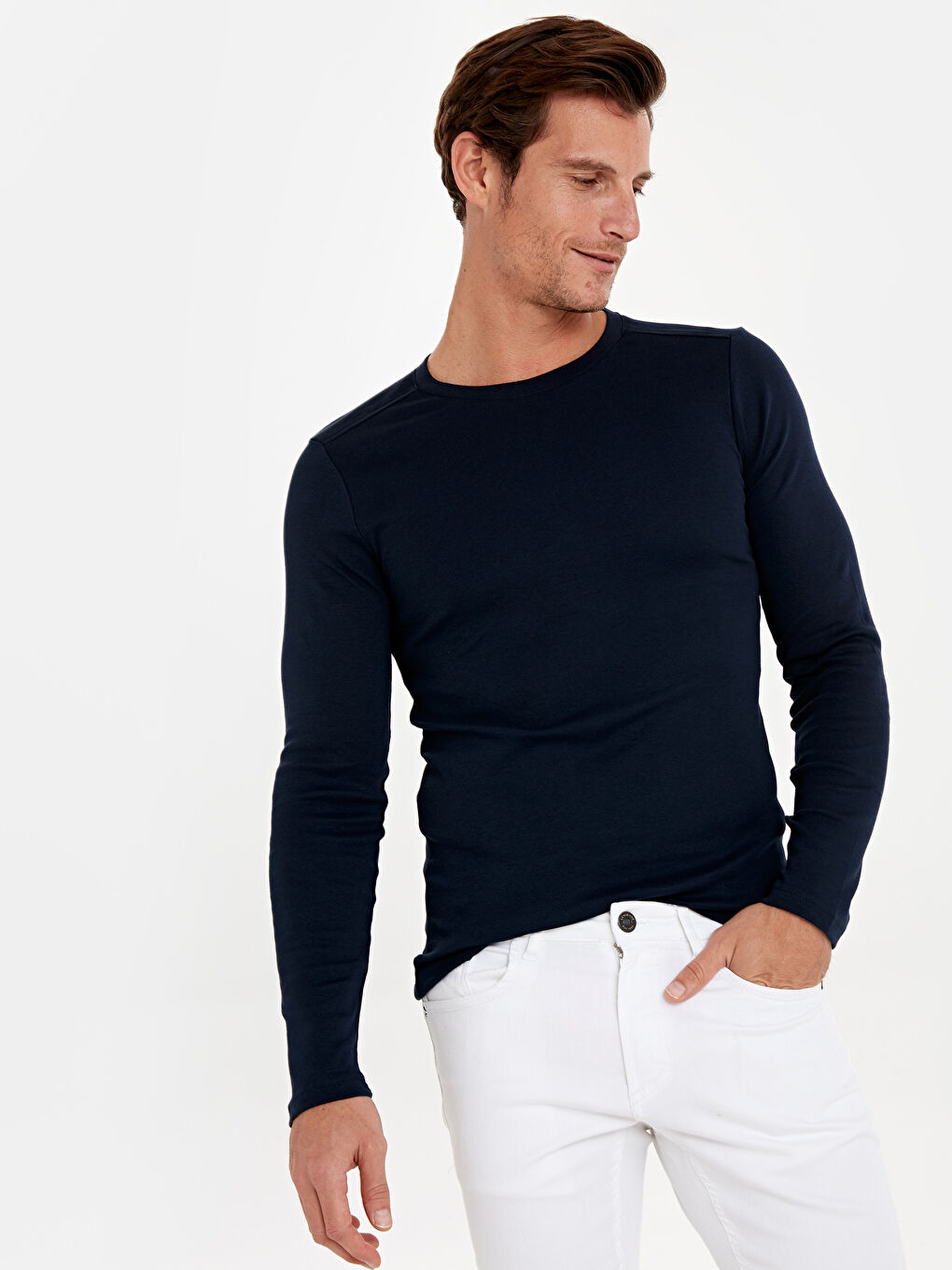 Lacivert Penye Erkek Tişört