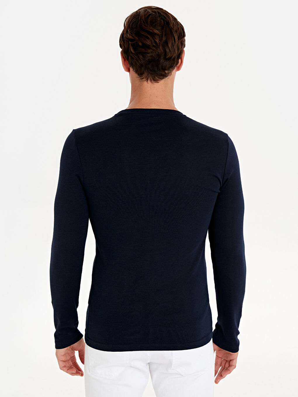 Lacivert Penye Erkek Tişört-2