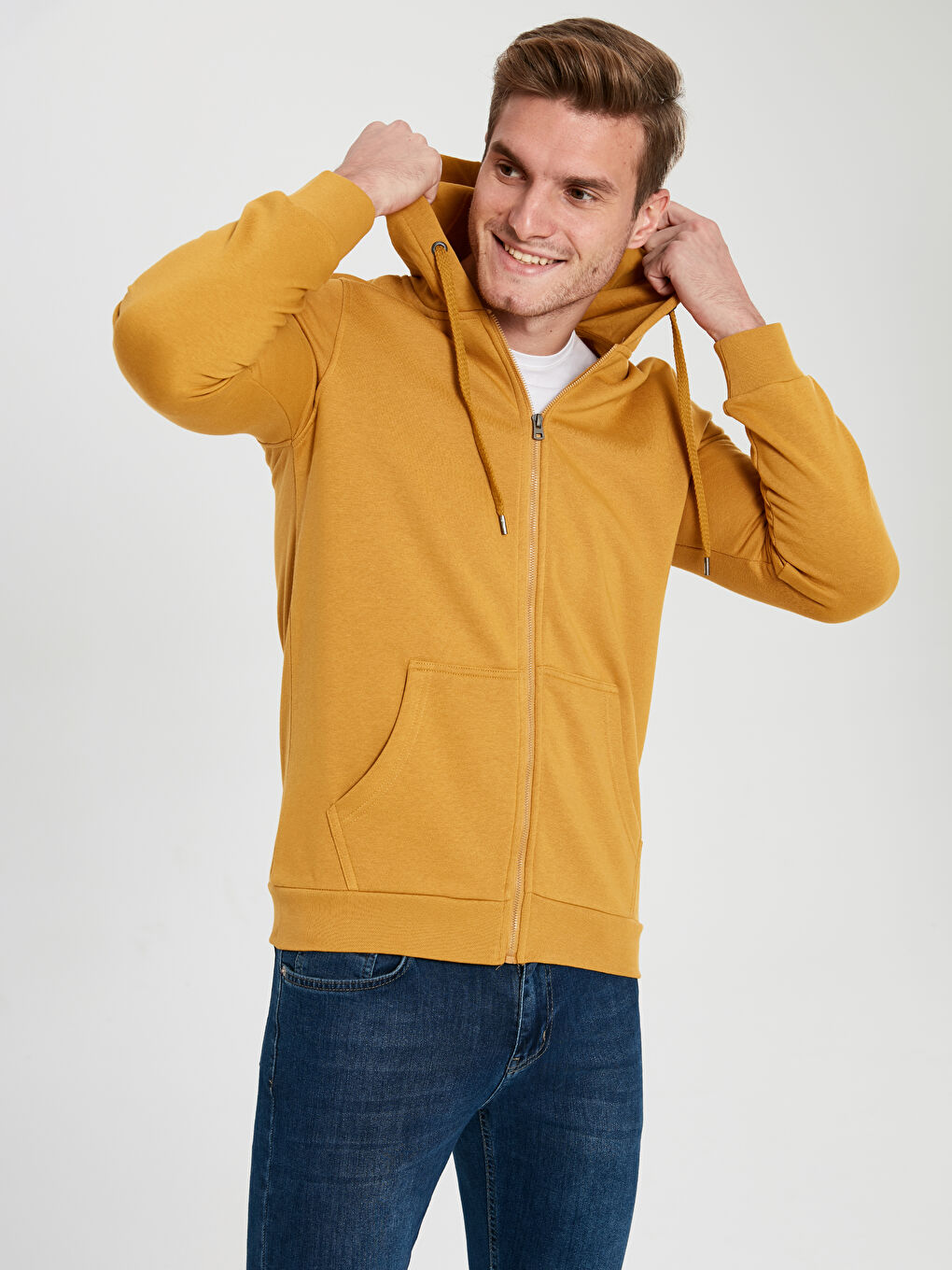 Sweat zippé JAUNE Homme-1