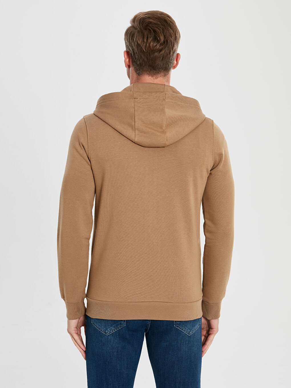Man BEIGE Zip-Up Sweatshirt-3