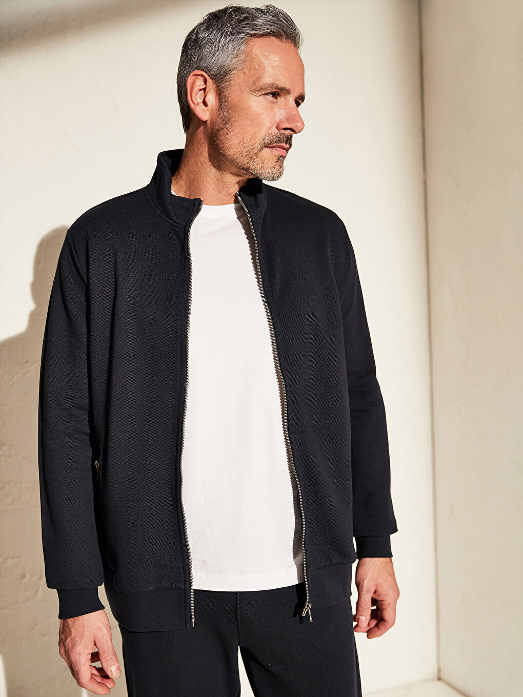 Koyu Lacivert Fermuarlı Sweatshirt-1