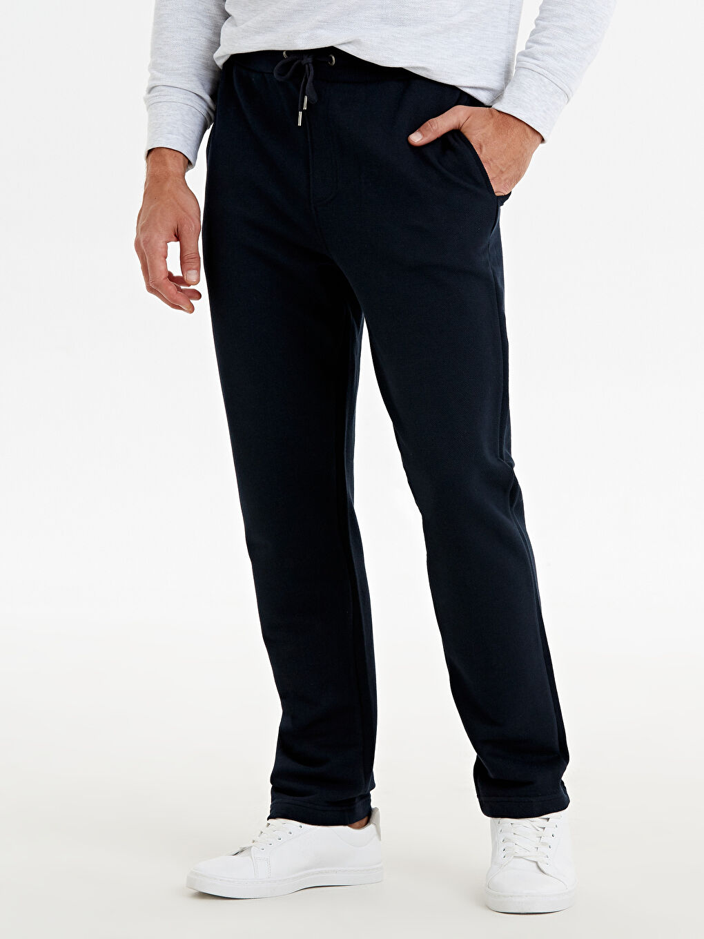 Lacivert Rahat Kalıp Erkek Eşofman Altı-1