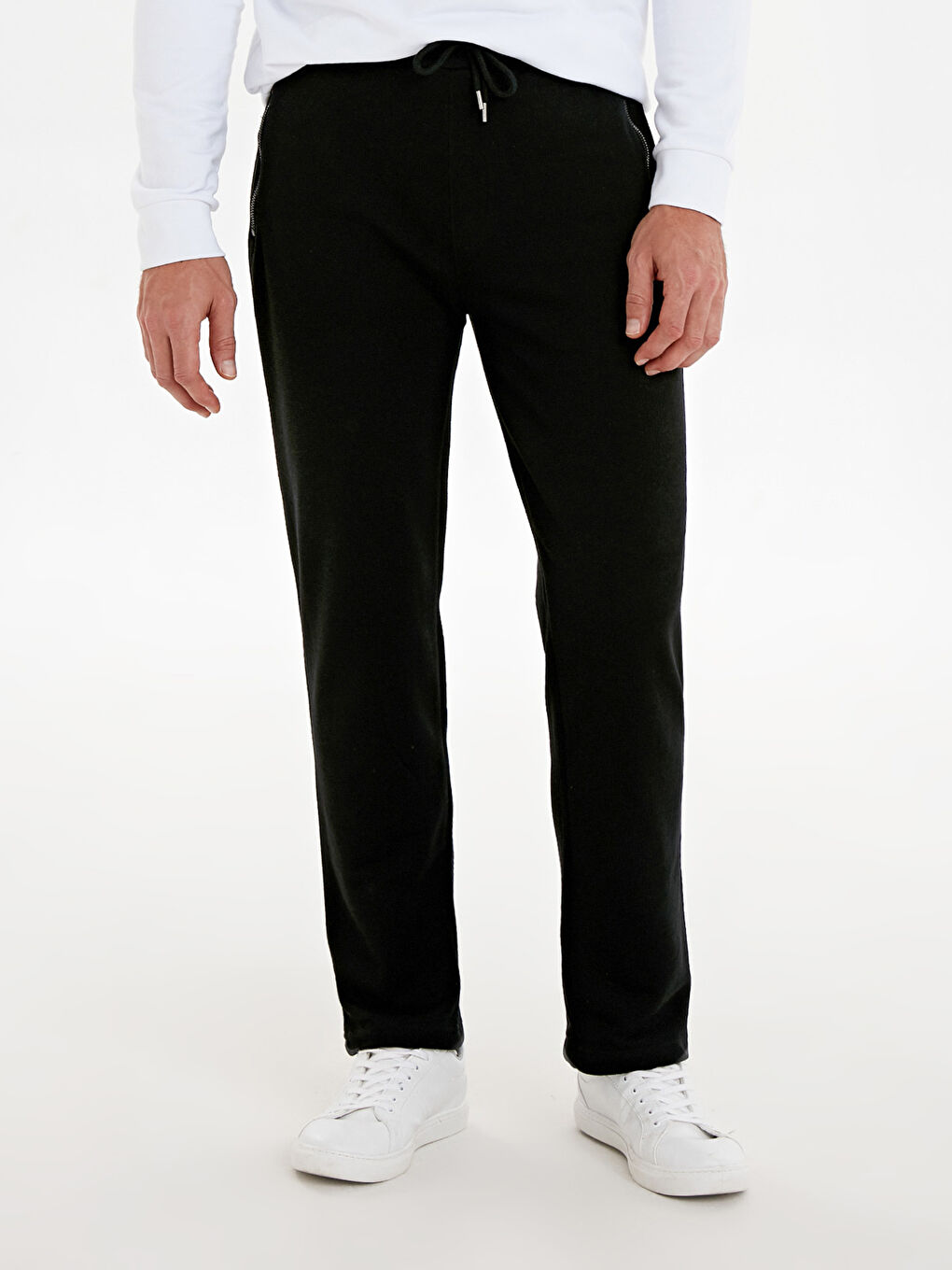 Siyah Standart Kalıp Erkek Eşofman Altı-1