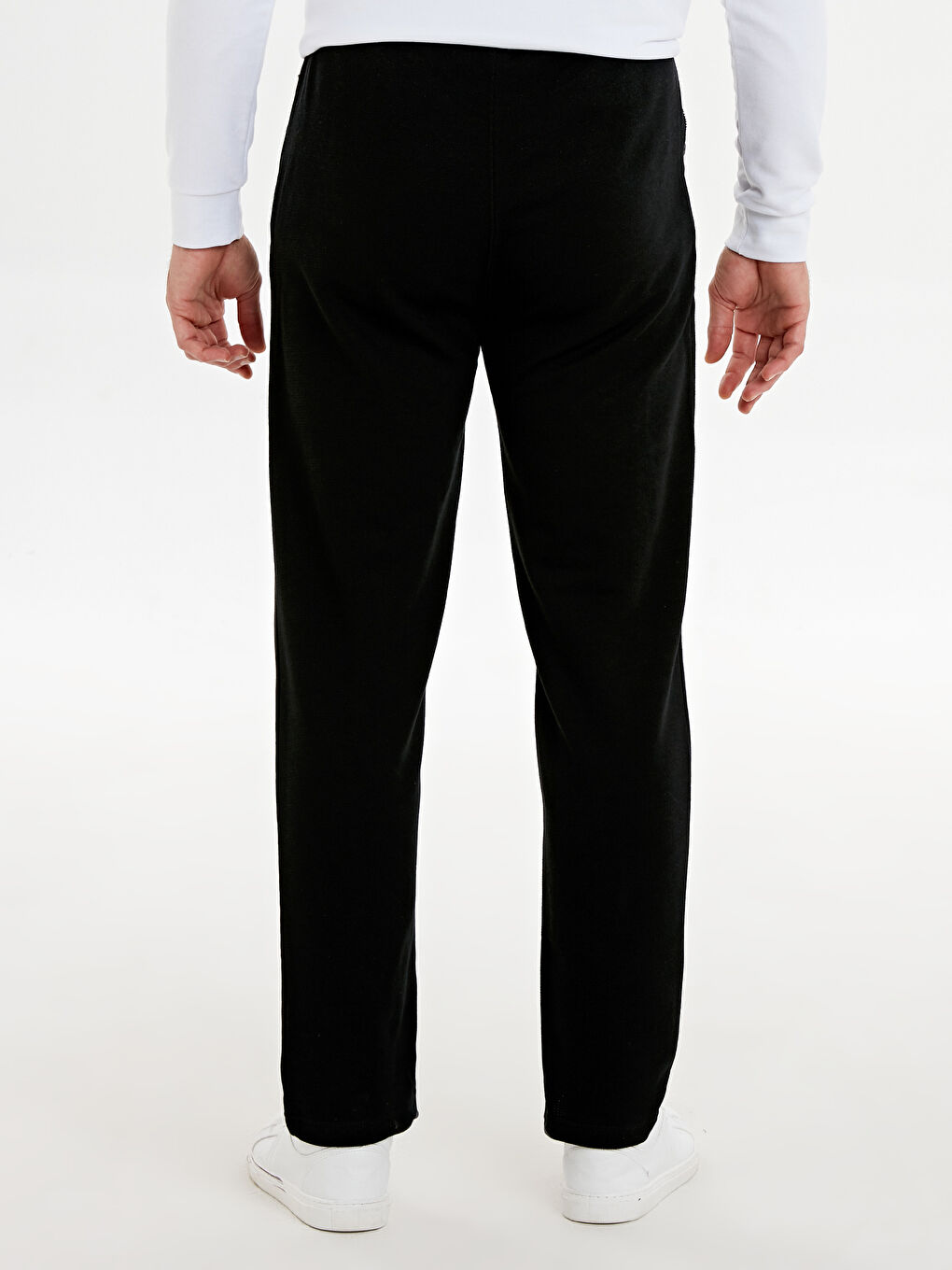 Siyah Standart Kalıp Erkek Eşofman Altı-2