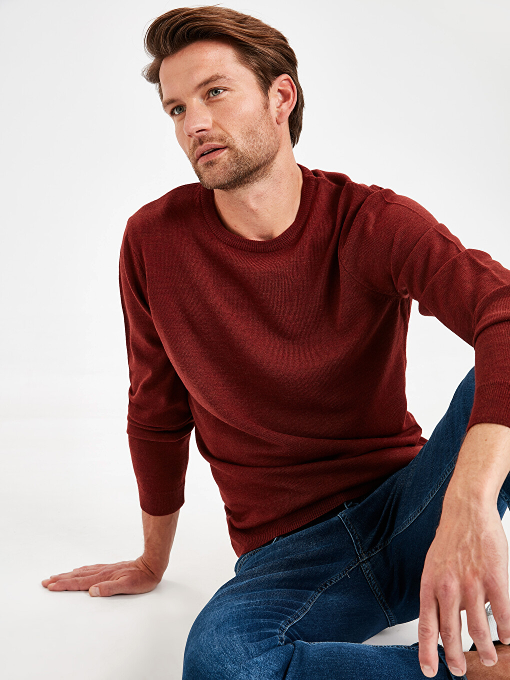 Crew Neck Men's Knitwear Sweater