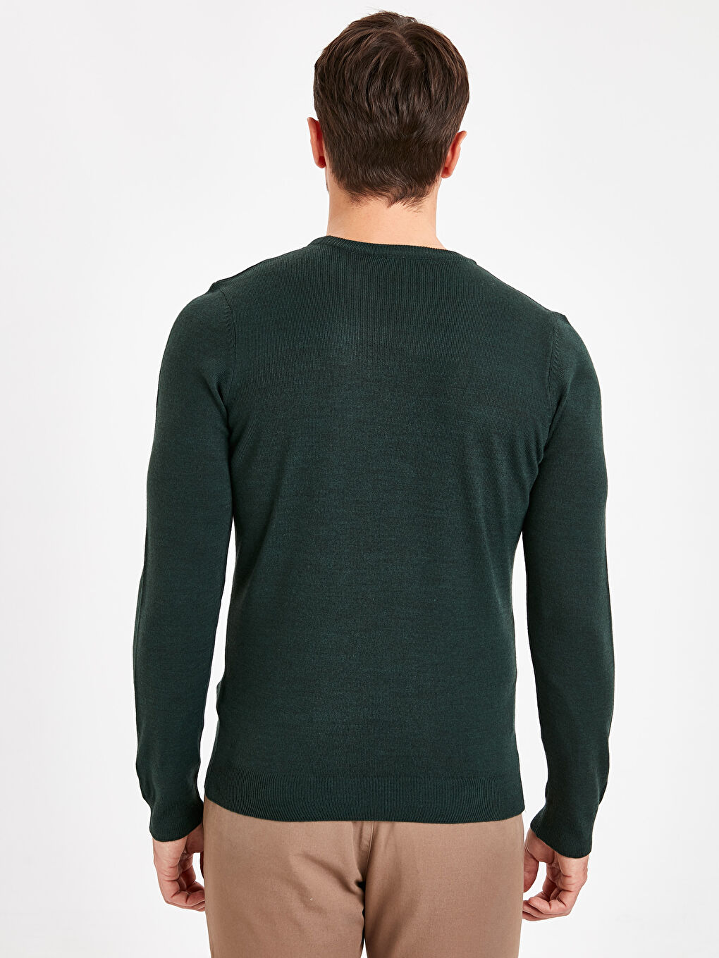 Мужской свитер с круглым вырезом из трикотажа-2