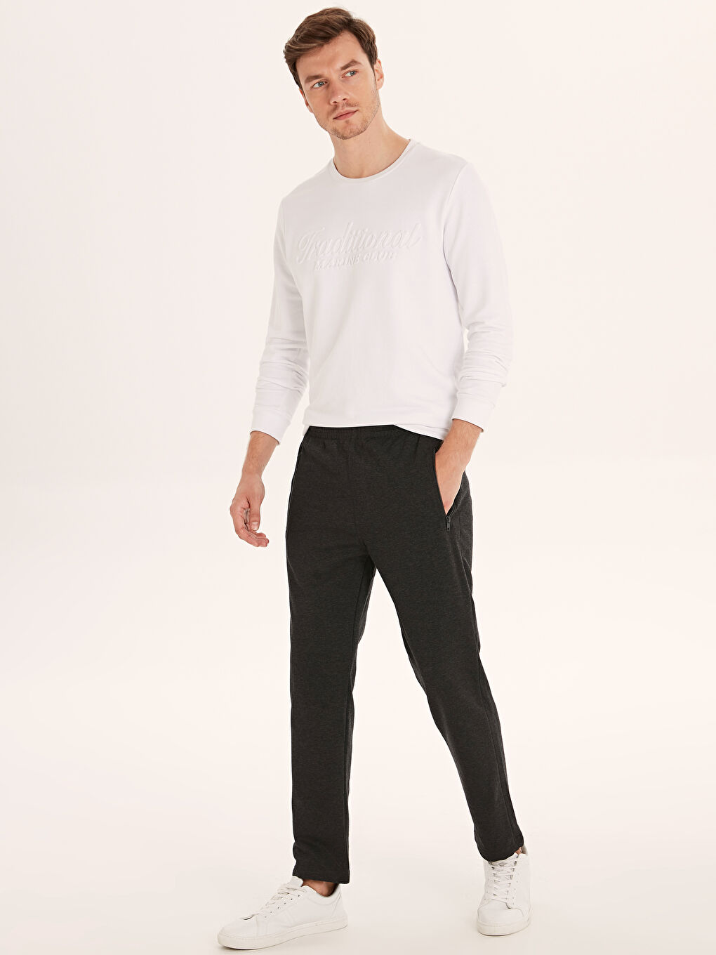 Antrasit Standart Kalıp Erkek Eşofman Altı