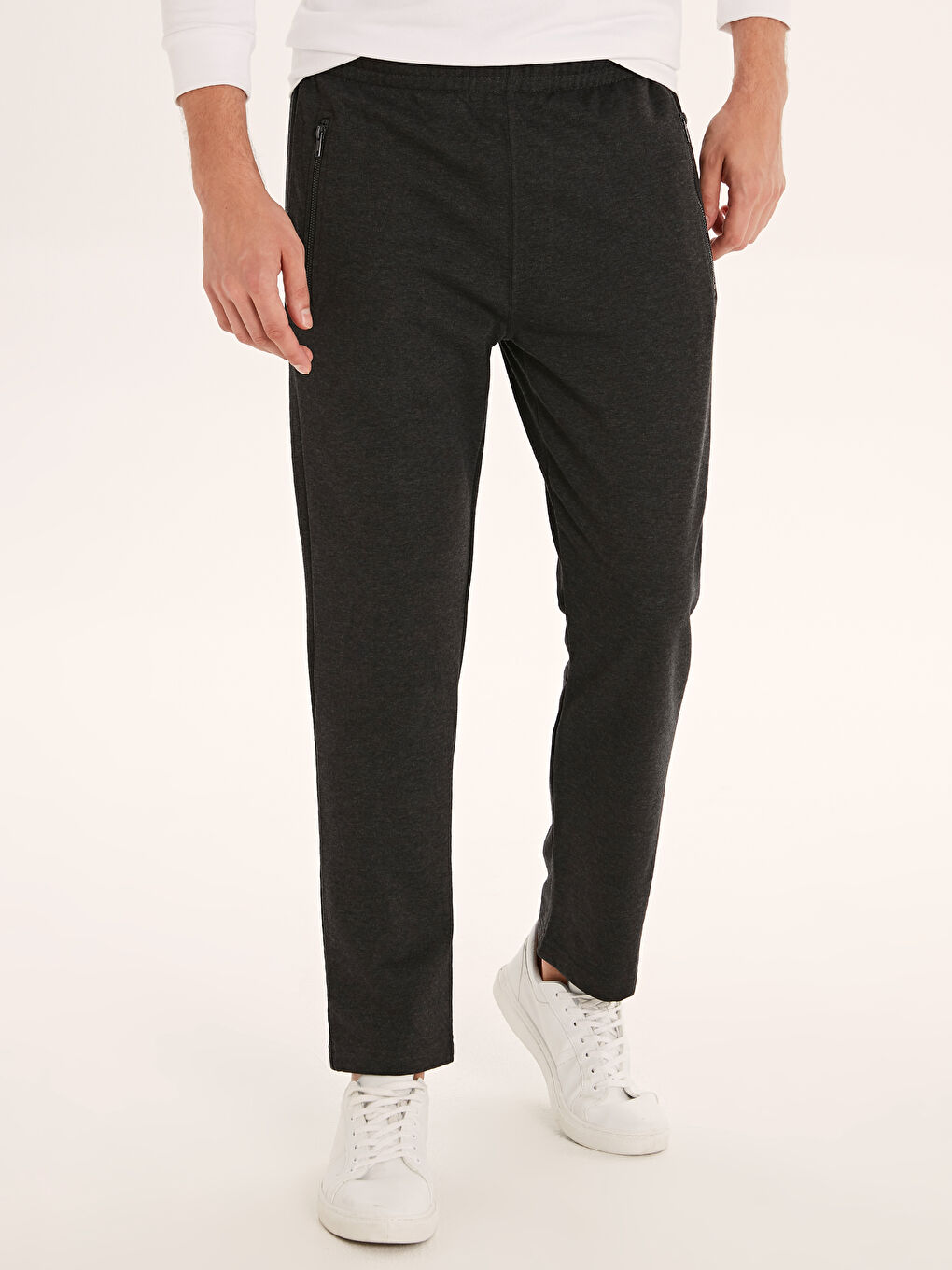 Antrasit Standart Kalıp Erkek Eşofman Altı-1