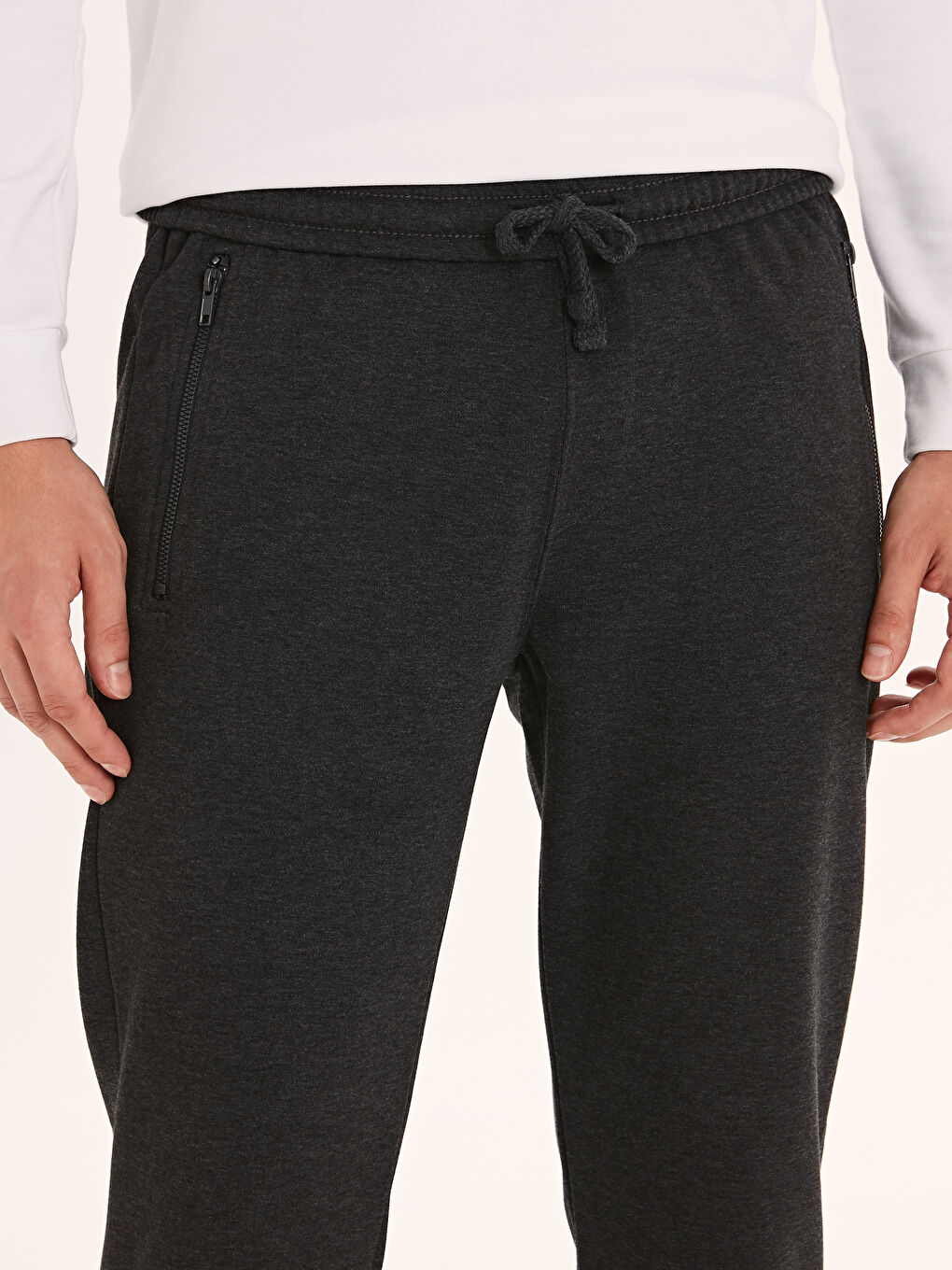 Antrasit Standart Kalıp Erkek Eşofman Altı-3