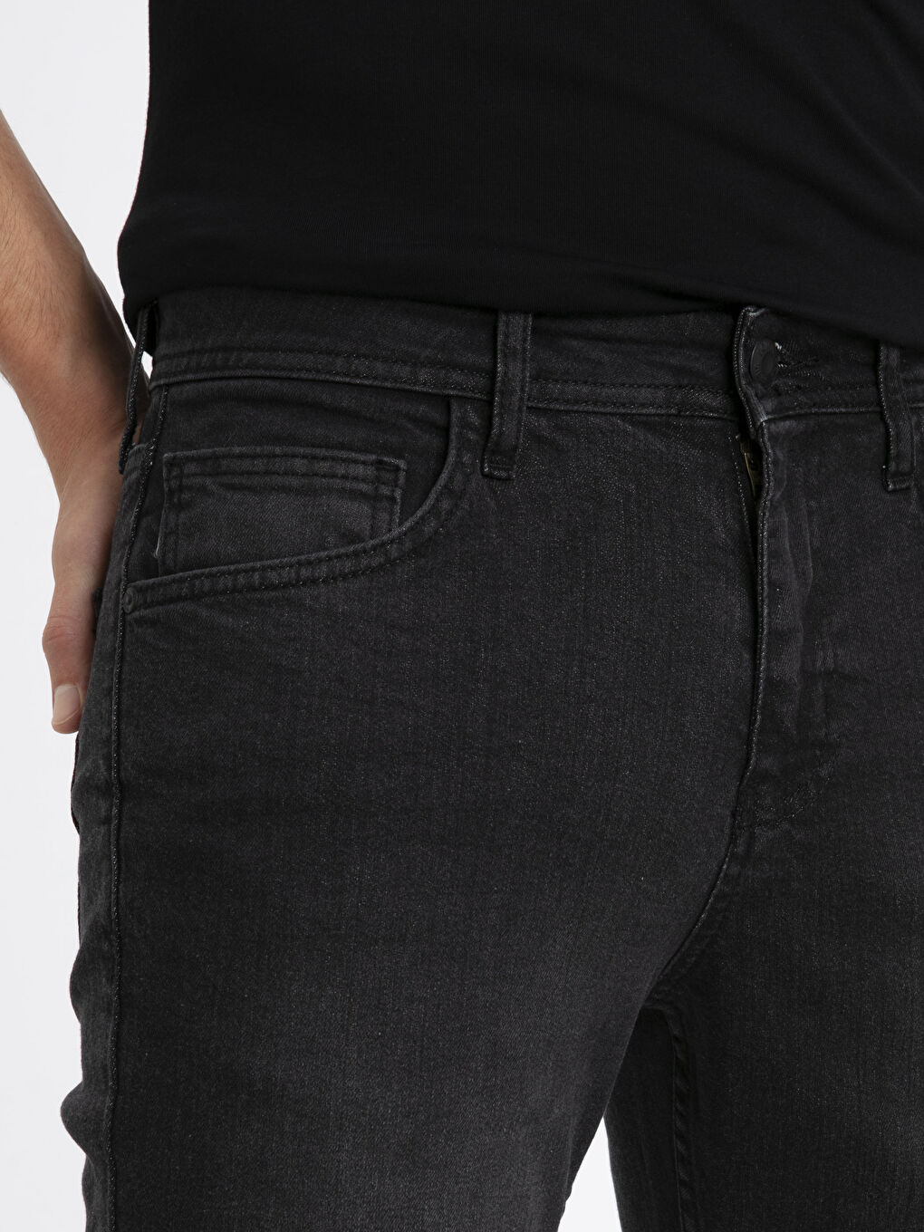 Siyah 890 Rahat Kalıp Jean Pantolon-3