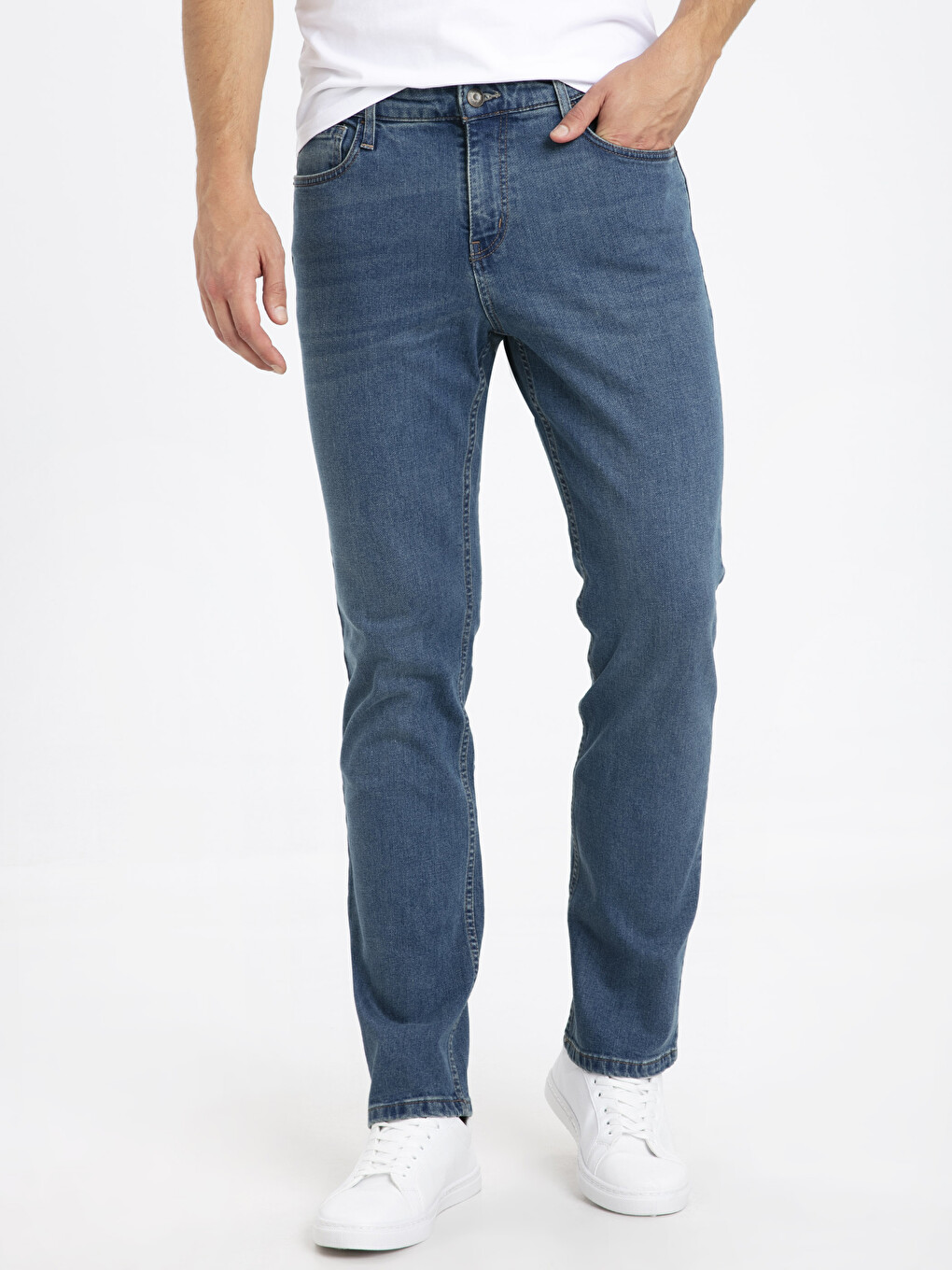 Régulier Taille Mi-Haute Jambe Droite Régulier Jean Homme-1
