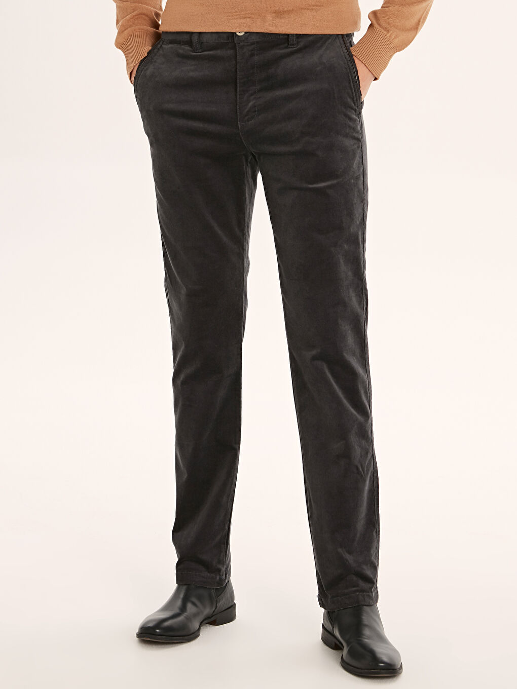 Antrasit Kadife Erkek Pantolon-1