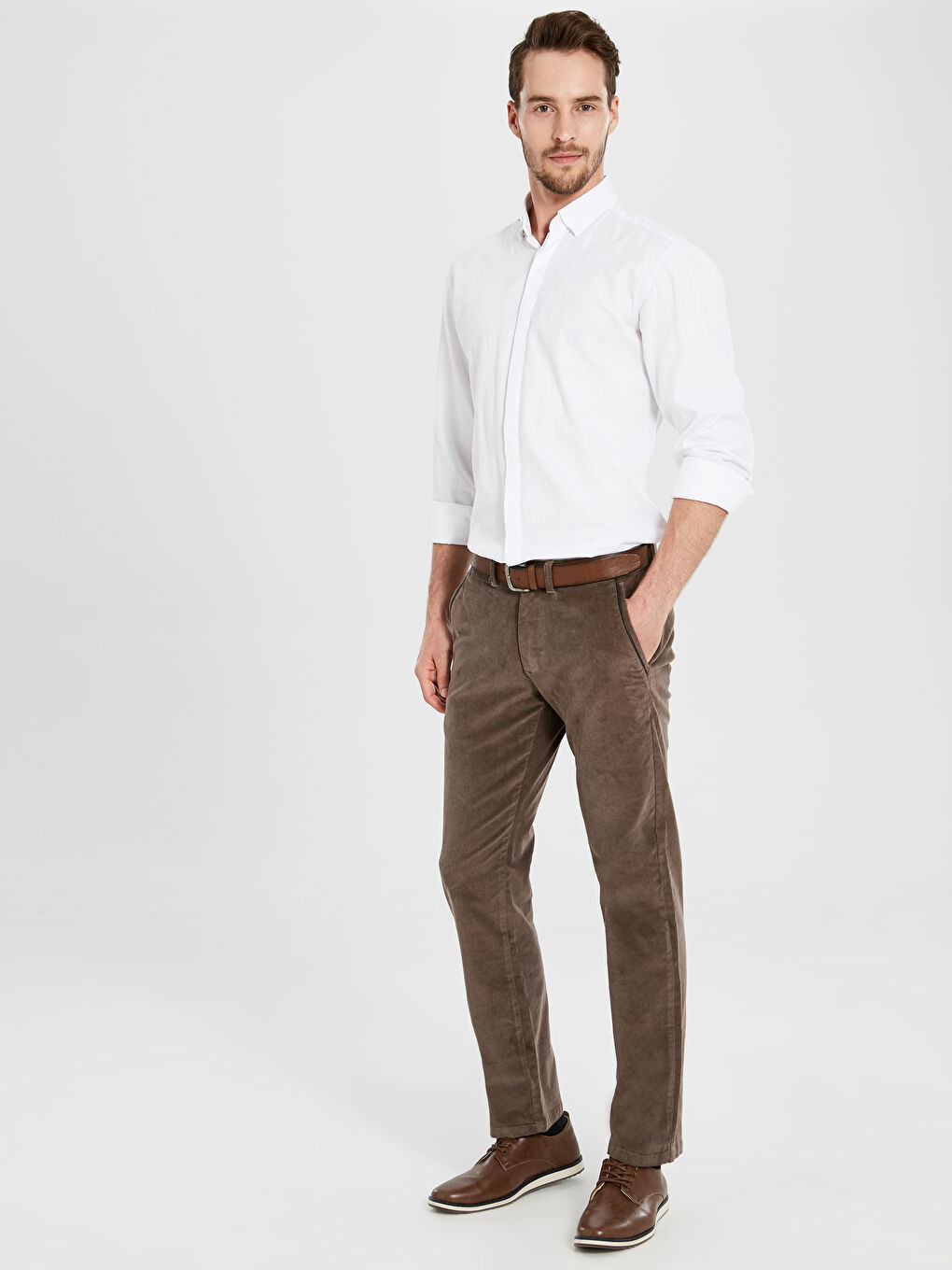 Regular Fit Velvet Men's Trousers-1