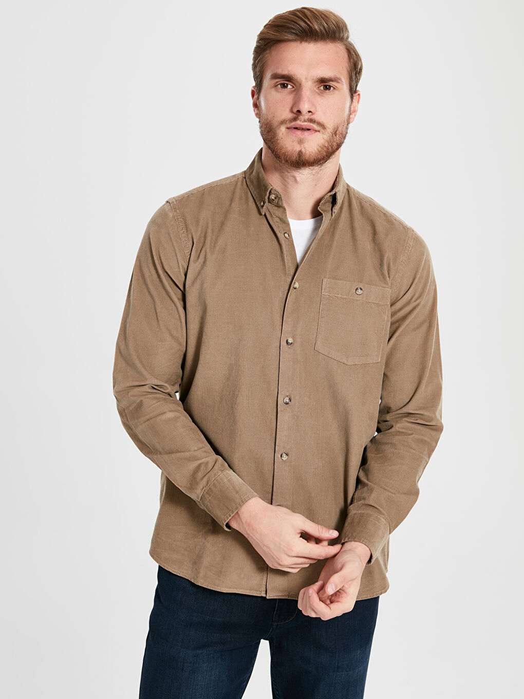 Chemise BEIGE Homme-1