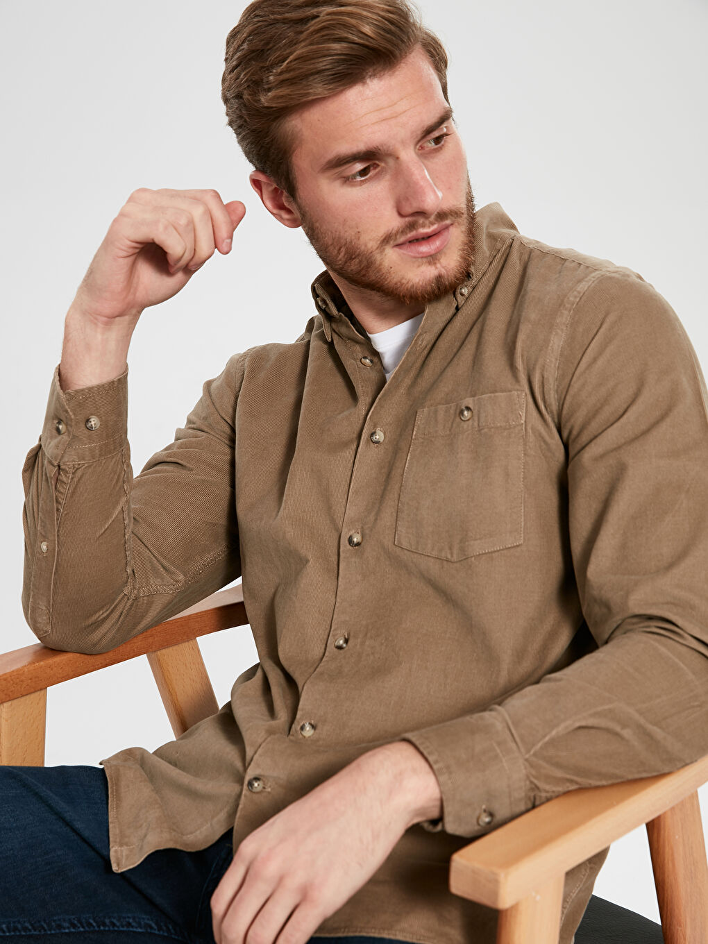 Chemise BEIGE Homme-2