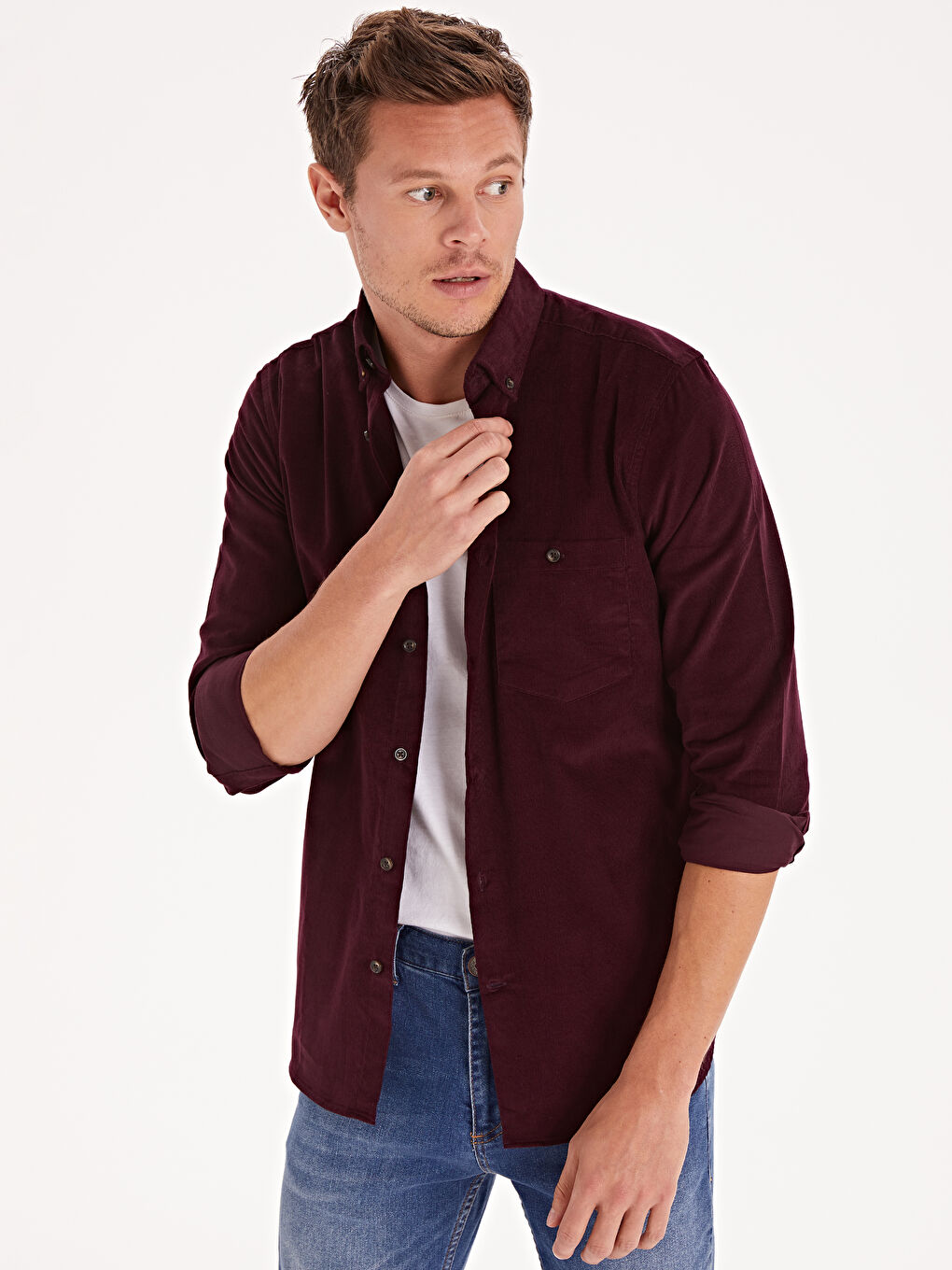 Chemise ROUGE BORDEAUX Homme-1