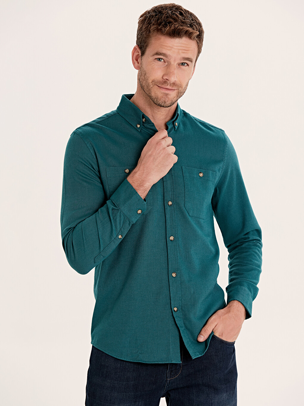 Regular Fit Long Sleeve Men's Shirt
