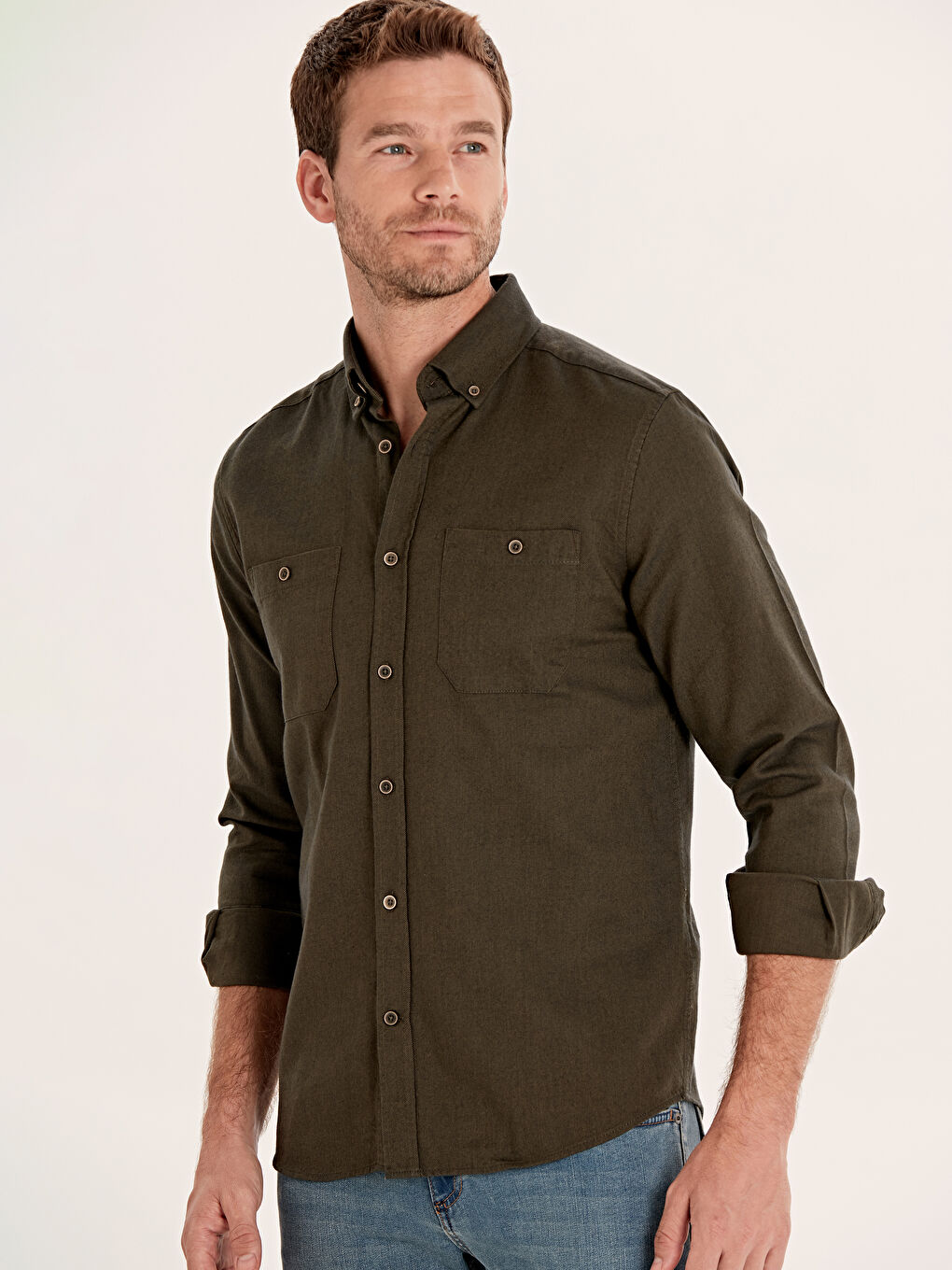 Chemise à Manches Longues Coupe Régulière pour Hommes-1