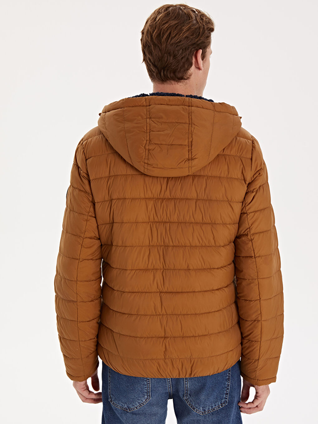 Açık Kahverengi Şişme Mont-3