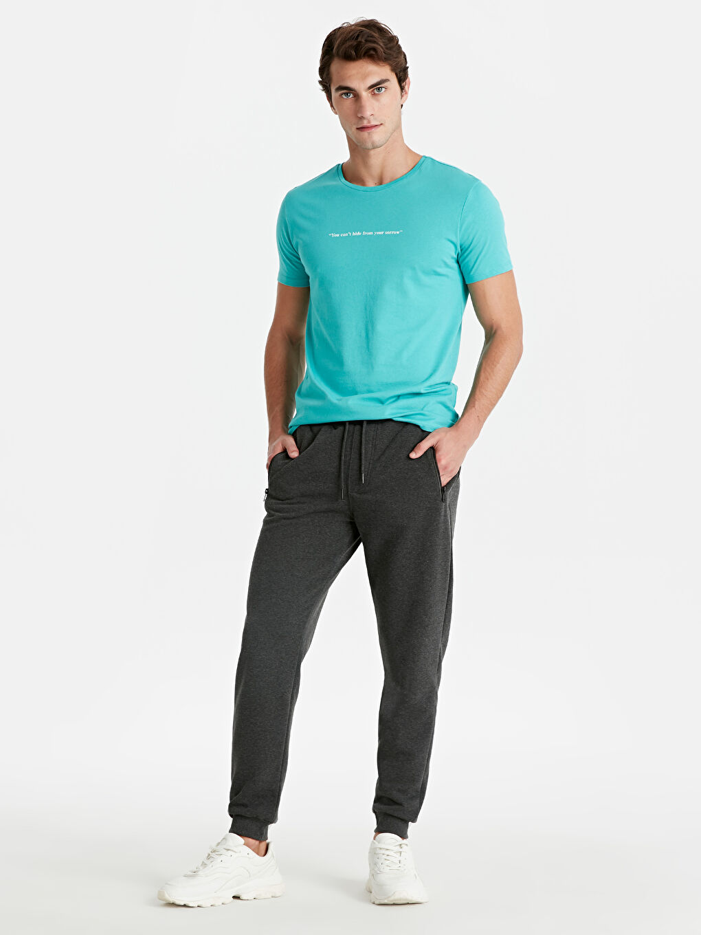 Antrasit Melanj Jogger Eşofman Altı