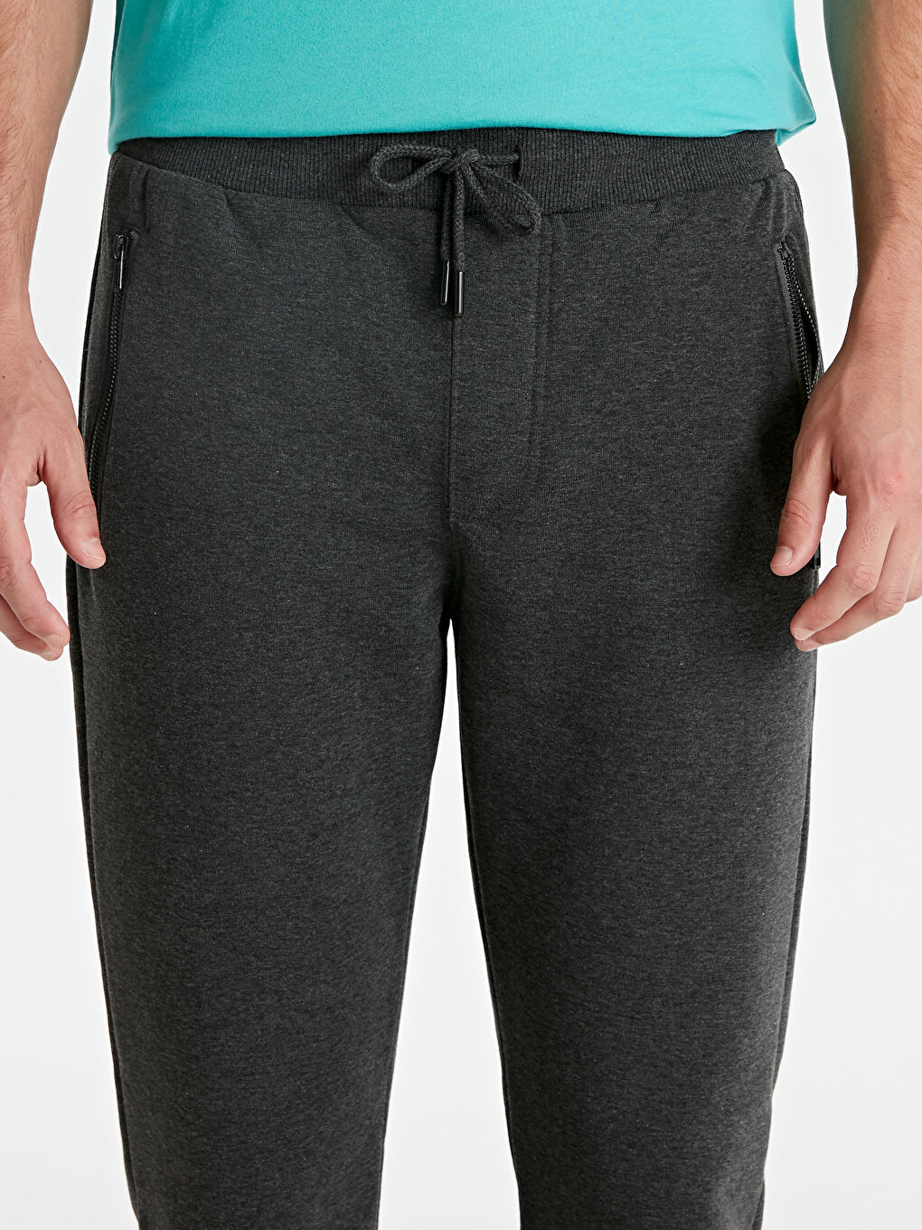 Antrasit Melanj Jogger Eşofman Altı-3