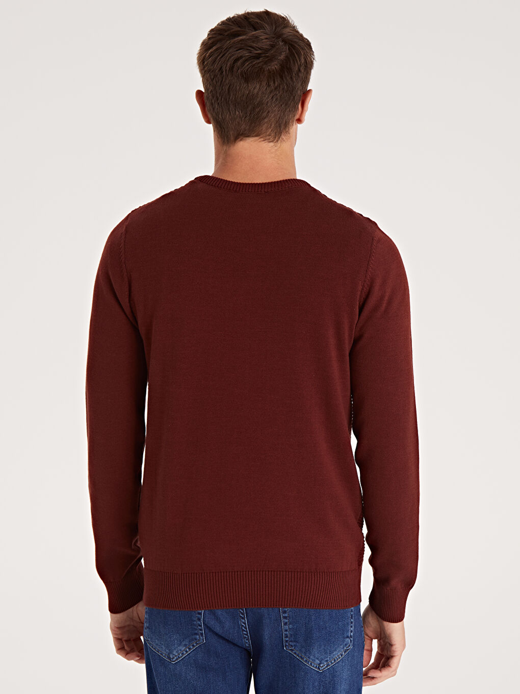 Crew Neck Long Sleeve Thin Men's Tricot Sweater -9W3913Z8-HJG