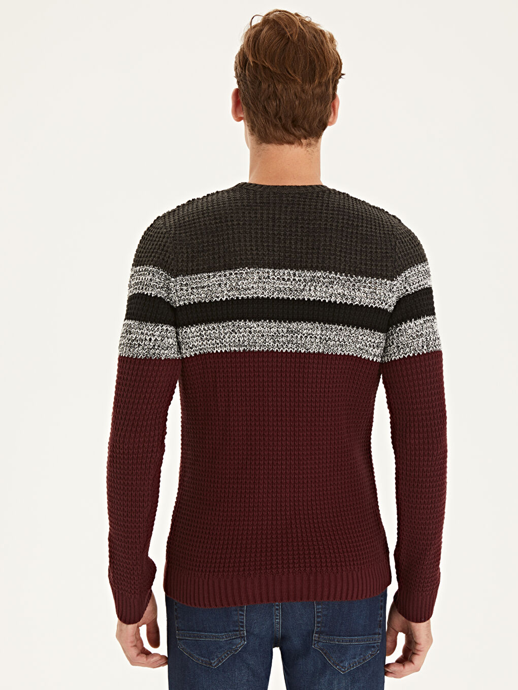 მამაკაცები ბორდოსფერი სვიტერი-2