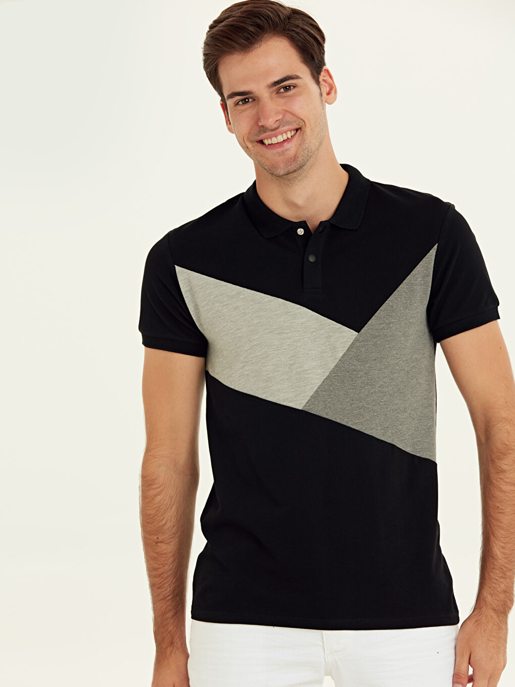 Siyah Pike Erkek Tişört-1