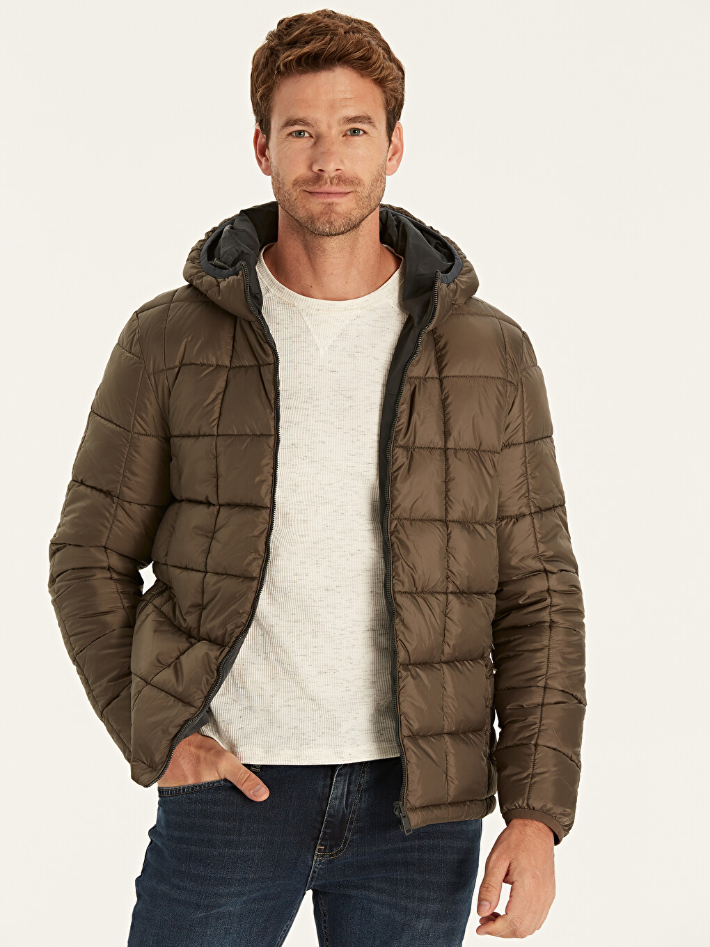Manteau Gris Homme-1