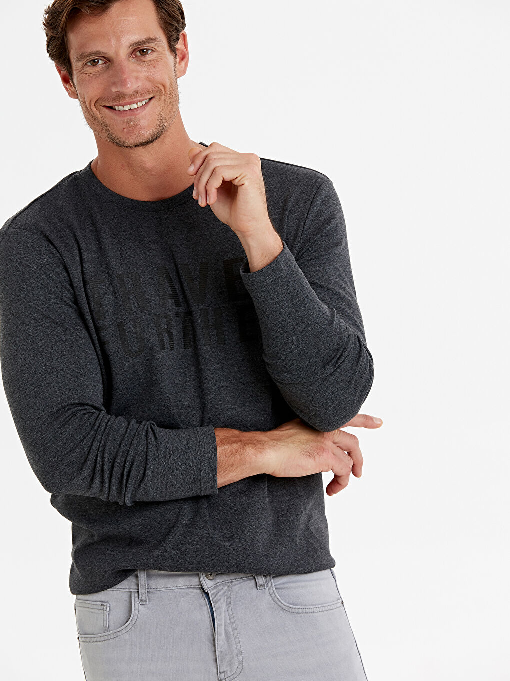 Antrasit Melanj Tişört-1