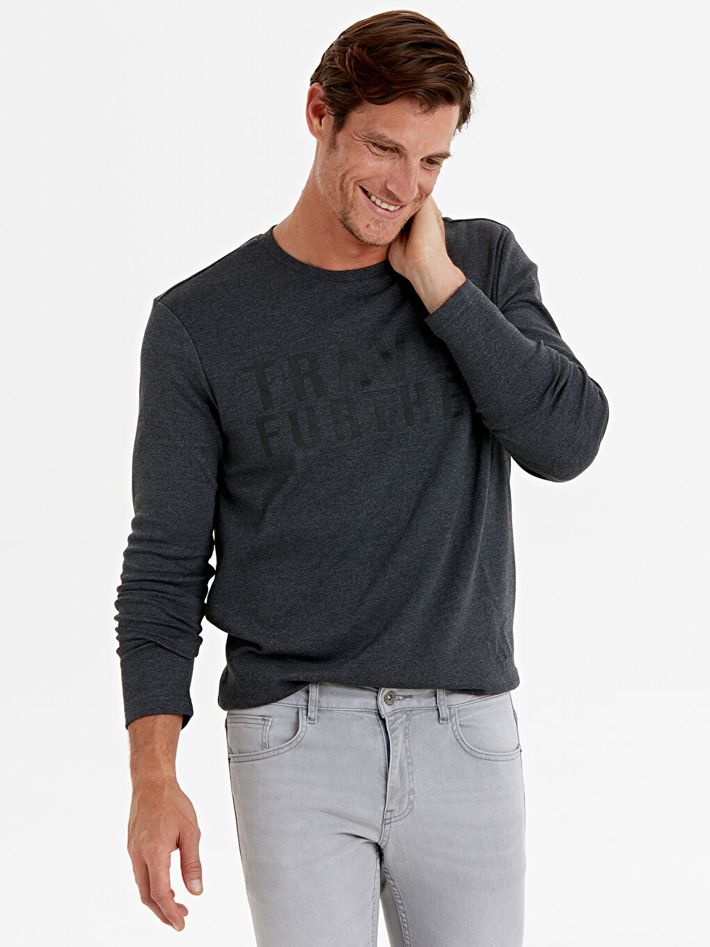 Antrasit Melanj Tişört-2