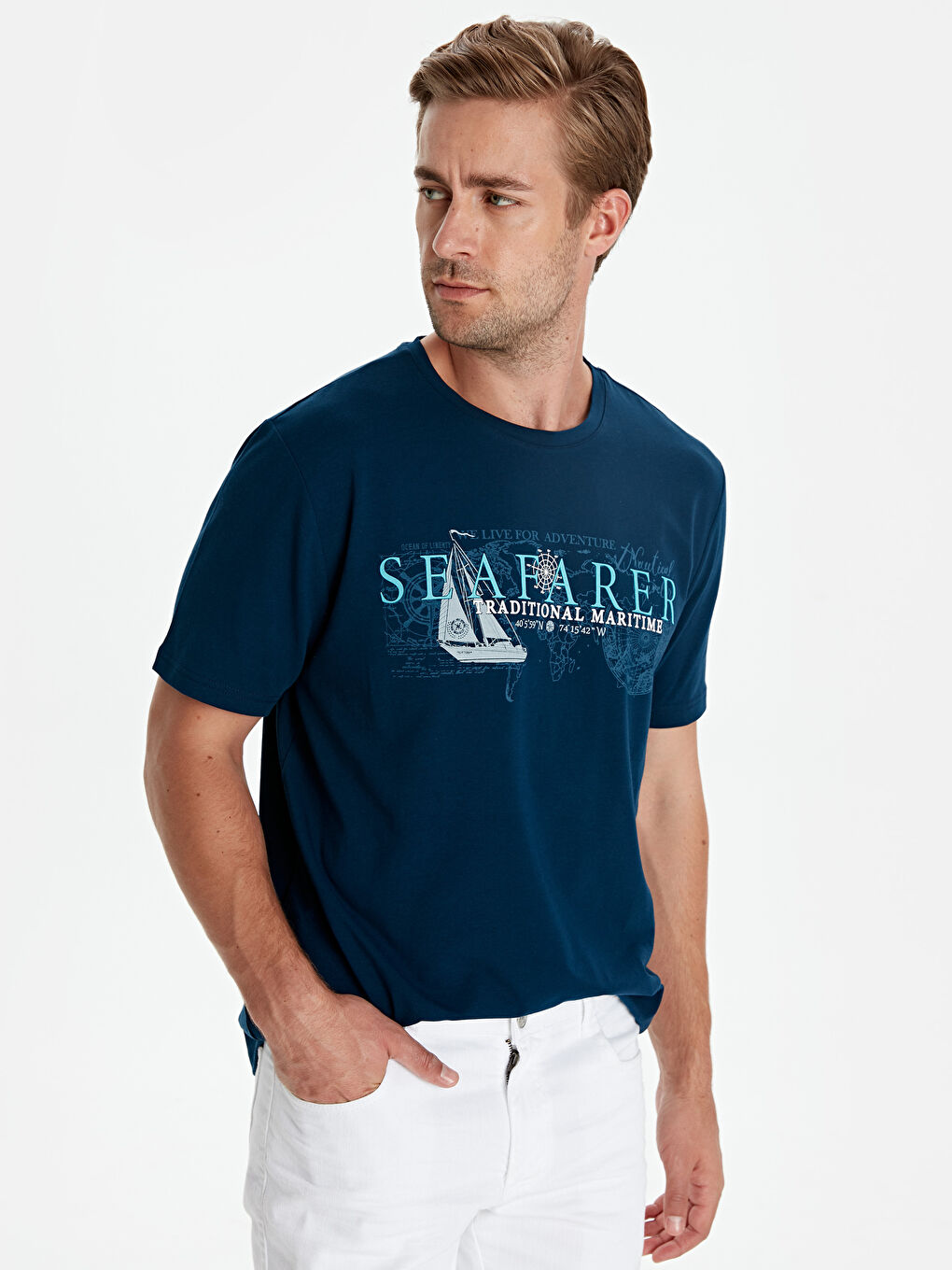 Gekämmtes Baumwoll-T-Shirt für Herren