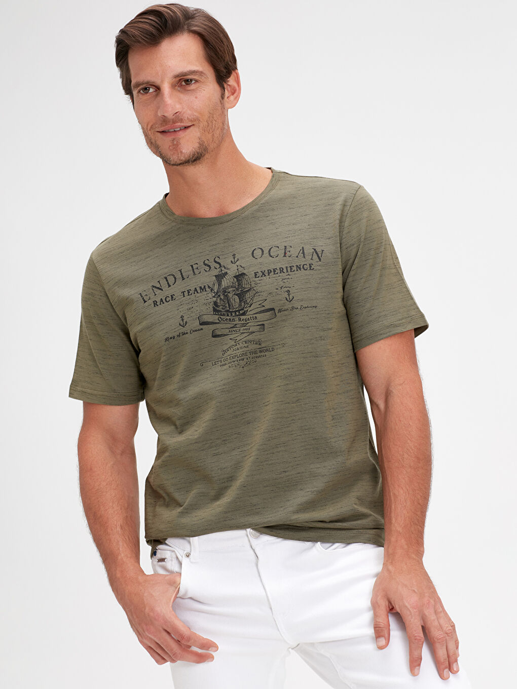 Haki Penye Erkek Tişört