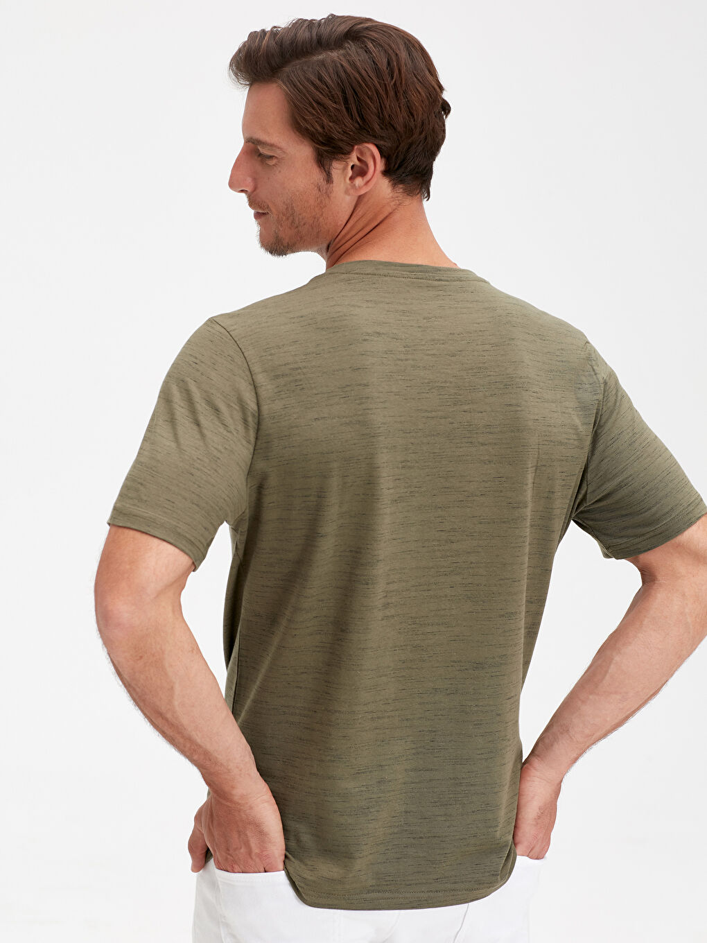 Haki Penye Erkek Tişört-1